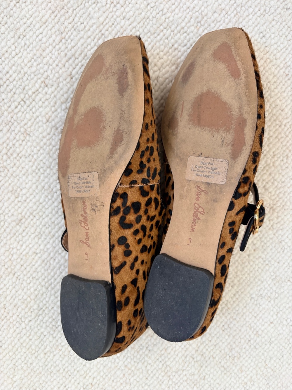 Sam Edelman Mary Jane Flats - Leopard Brahma Hair Leather - Picture 9 of 9